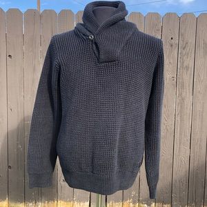 Star Avihu Shawl Knit Pullover Sweater Black  XL